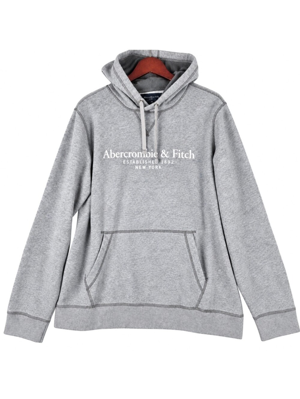 Abercrombie & Fitch A&F Fleece Drawstring Hoodie Gray Y2K Size XL